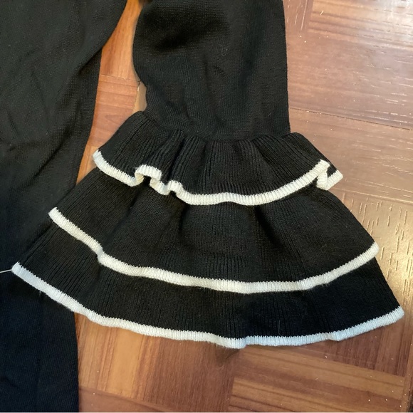 Gabby Skye Tiered Bell Sleeve Rayon Knit Sweater Dress Women’s Large Black - Picture 8 of 9